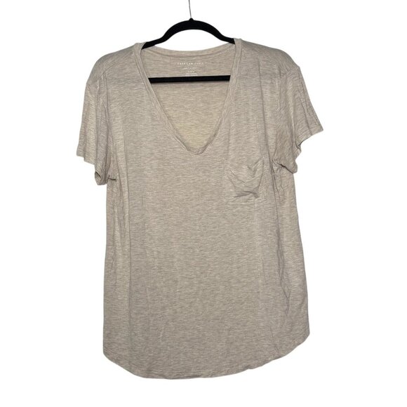 American Eagle Soft And Sexy Scoop Neck Tee Slub Tan Size Medium Super Soft - Picture 1 of 7